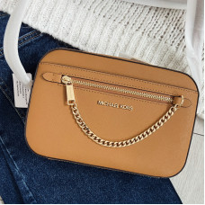 Michael Kors crossbody s řetízkem hnědá
